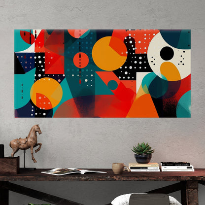 Colorful geometric abstract painting - Geometric Marvel