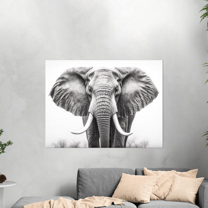 Majestic black and white elephant, regal elegance - Ethereal Majesty