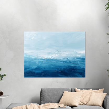 Abstract brush stroke painting - Ocean Blue Sky