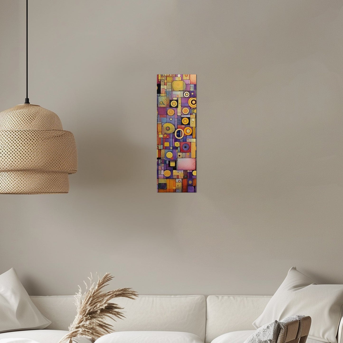 Craft Style Geometric Abstract Art Painting - Whimsical Mosaic Symphony