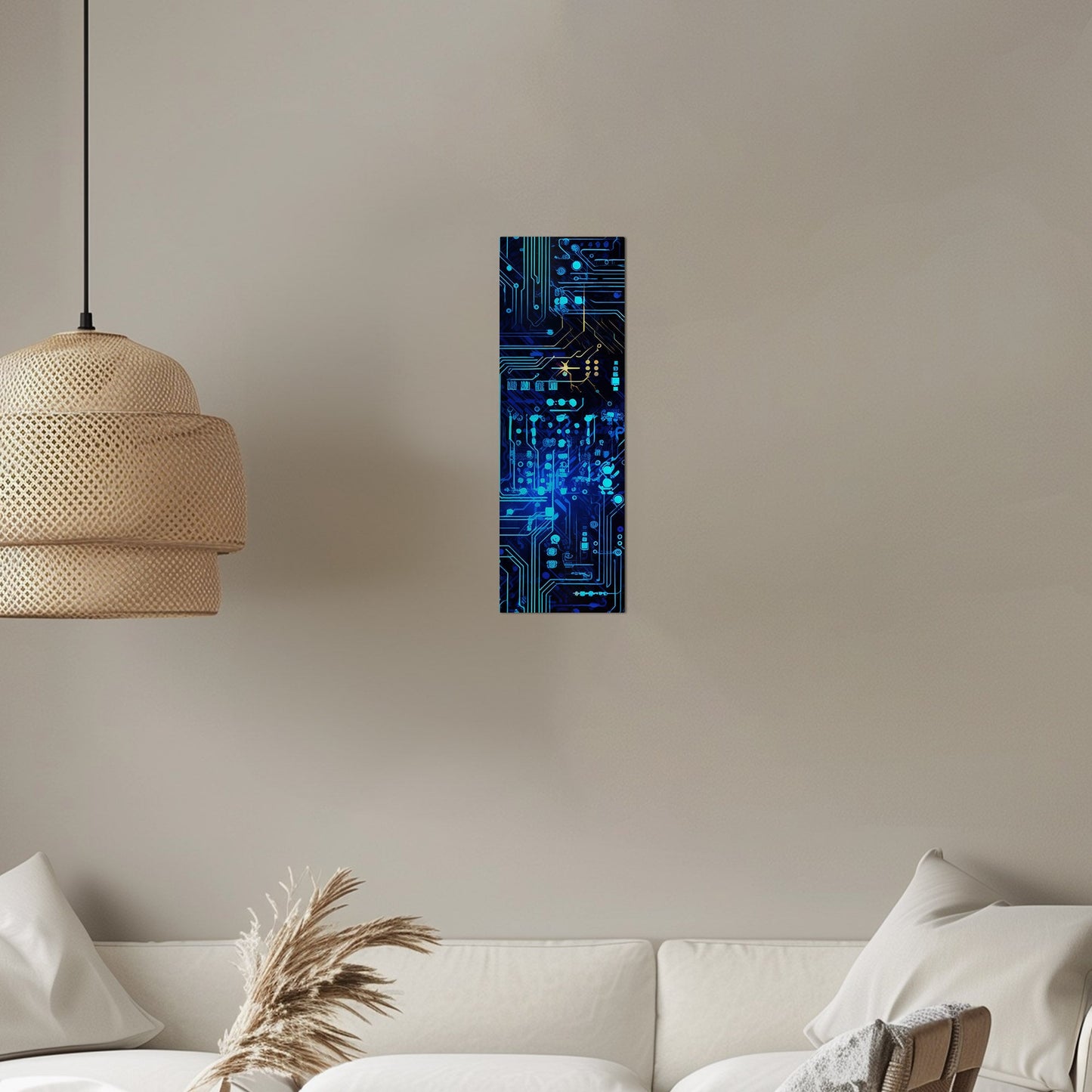 Impressionistic Circuit Board Painting - Electric Binary Dreams