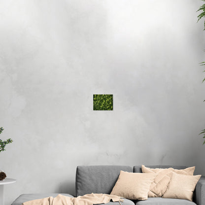 Stunning wall art with lush greens and tiny wildflowers - Enchanted Oasis