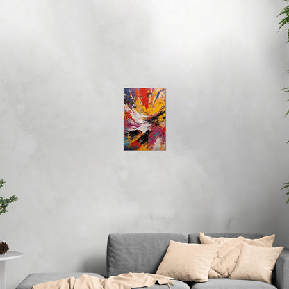 Vibrant abstract art piece with paint splatters - Eclectic Dream