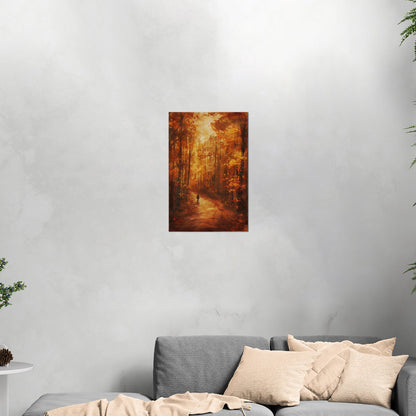 Autumn landscape in brown and orange - Ethereal Wanderer in Rembrandt's Autumn Forest