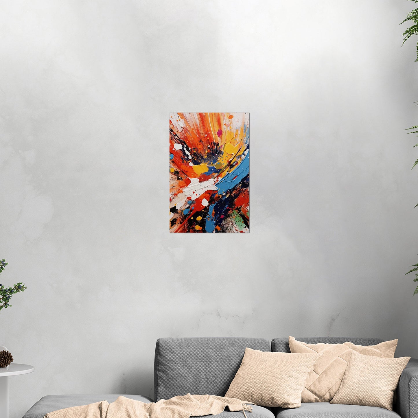 Vibrant abstract with dynamic paint splatters print - Energy Burst