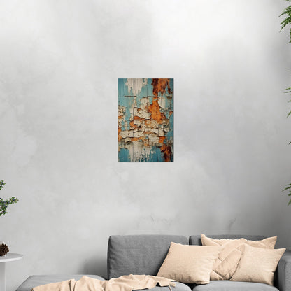 Textured Abstract Vintage Wall Art - Weathered Elegance