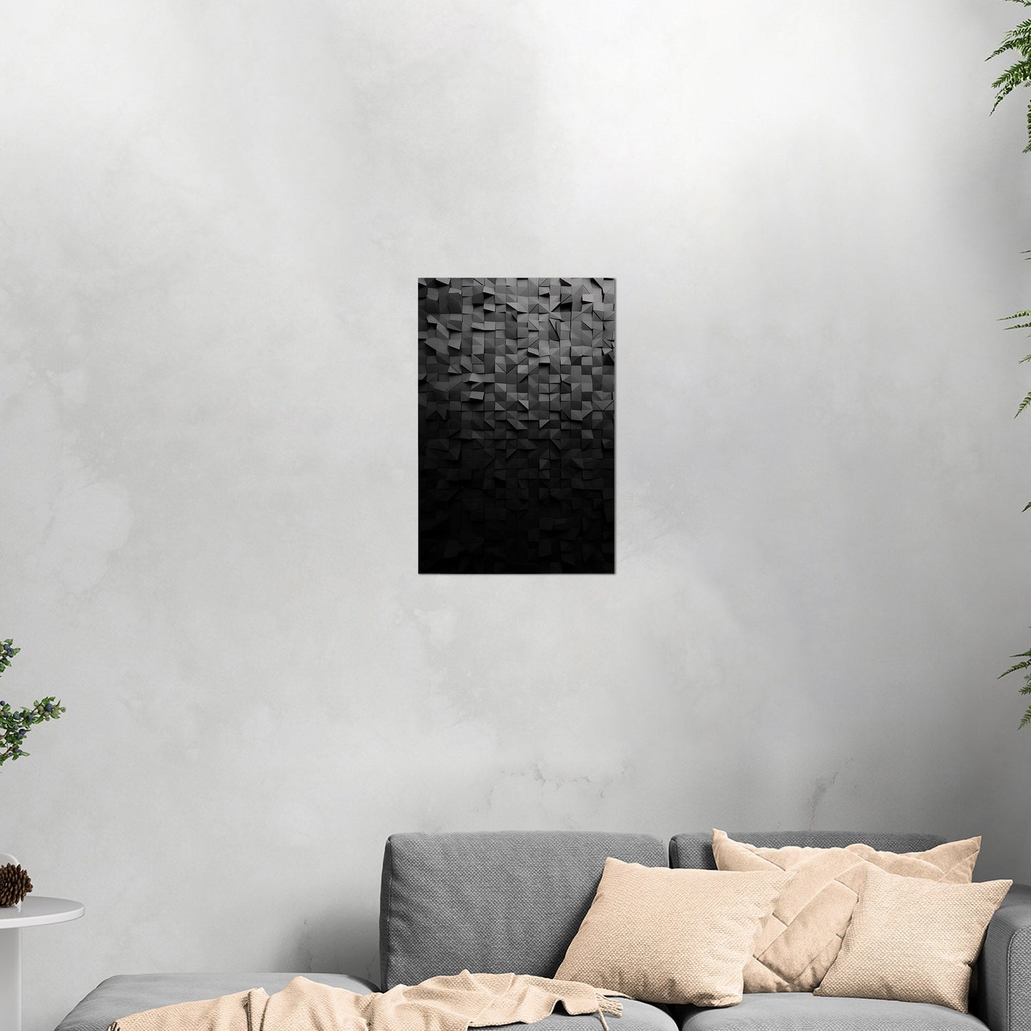 Abstract Photorealistic Cubist Wall Texture -Symmetry Serenity: Parallel Visions