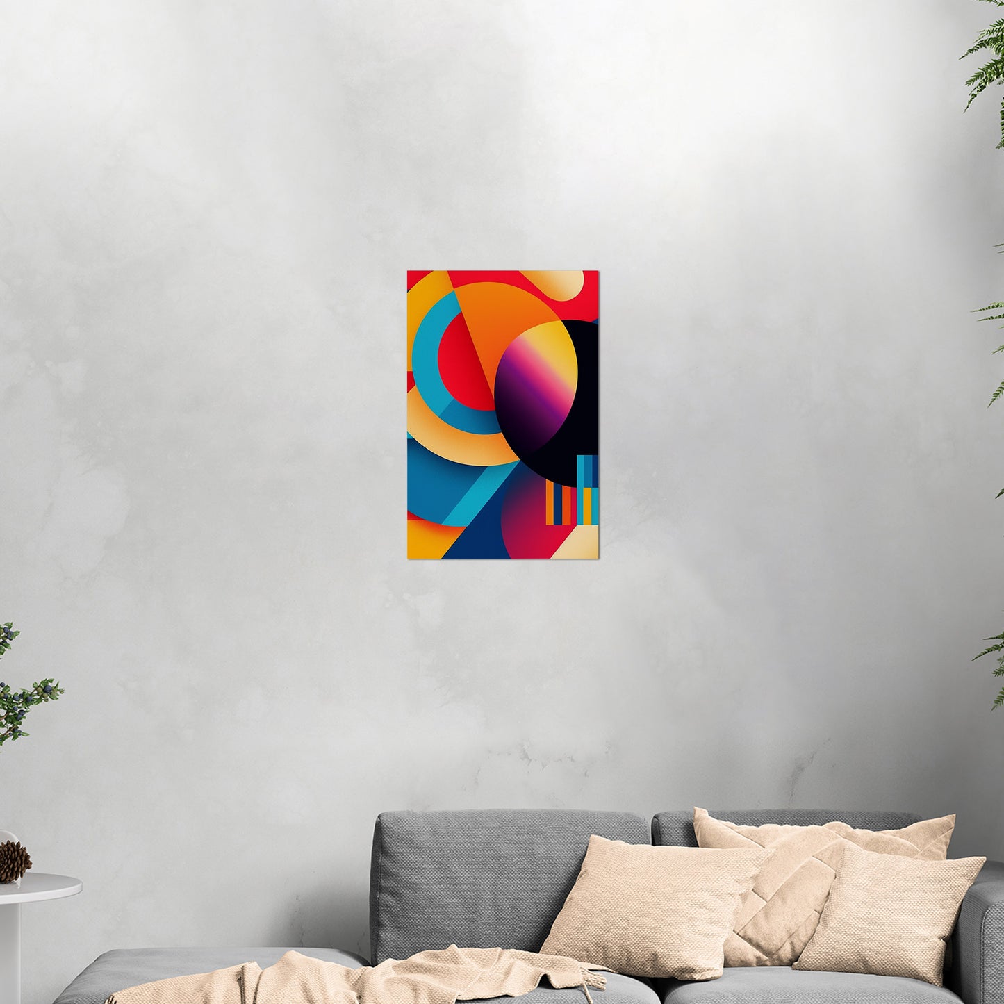 Vibrant, geometric abstract art - Bold Fusion of Colors