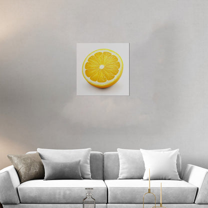 Still Life of a Lemon on White Background - Zesty Summer Citrus Slice