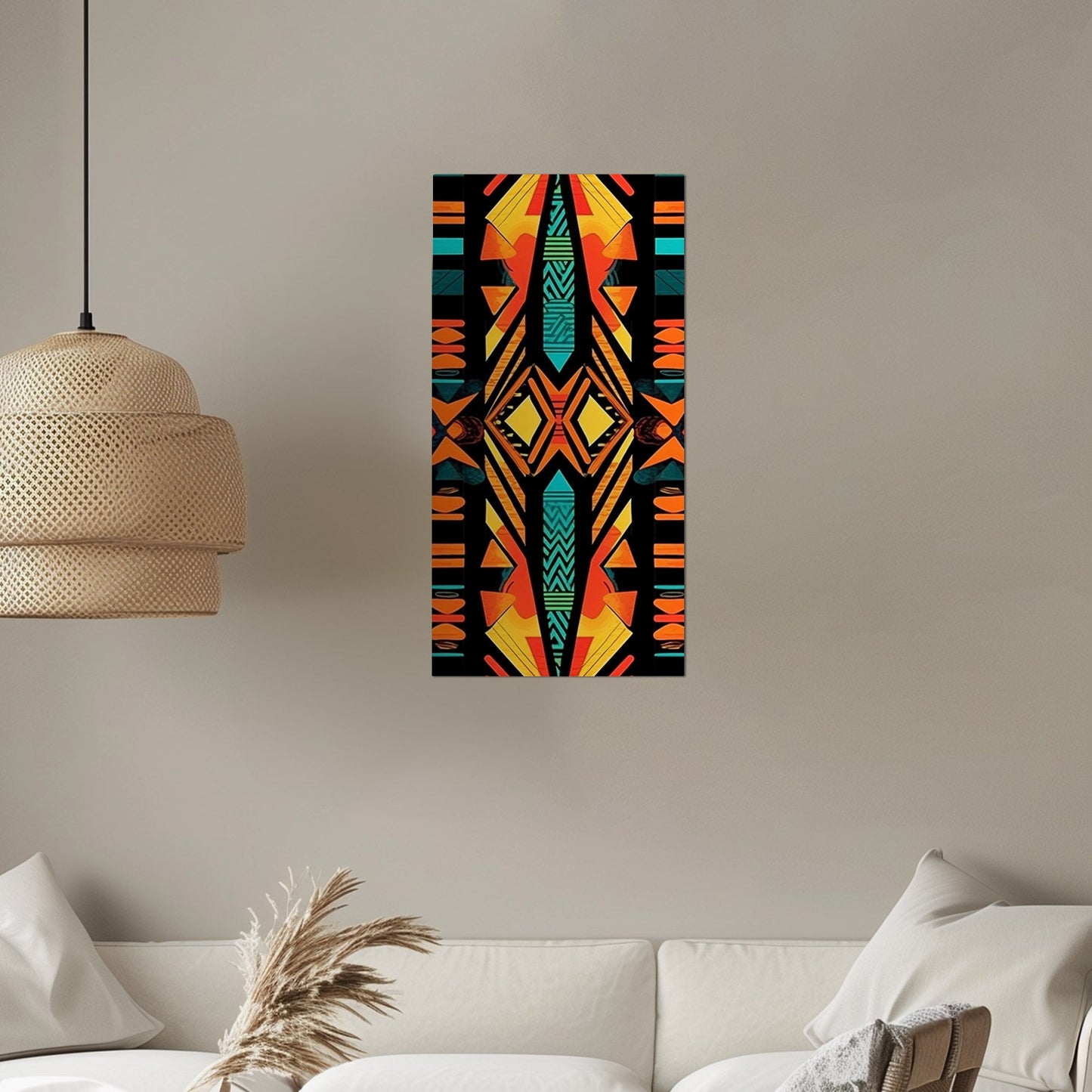 Tribal African Symmetrical Abstract Painting - Tribal Rhythms: Modern Color Explosion