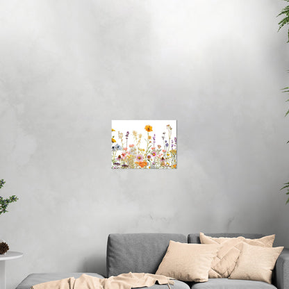 Whimsical Watercolor Wildflowers on White Background - Bright Flower Life