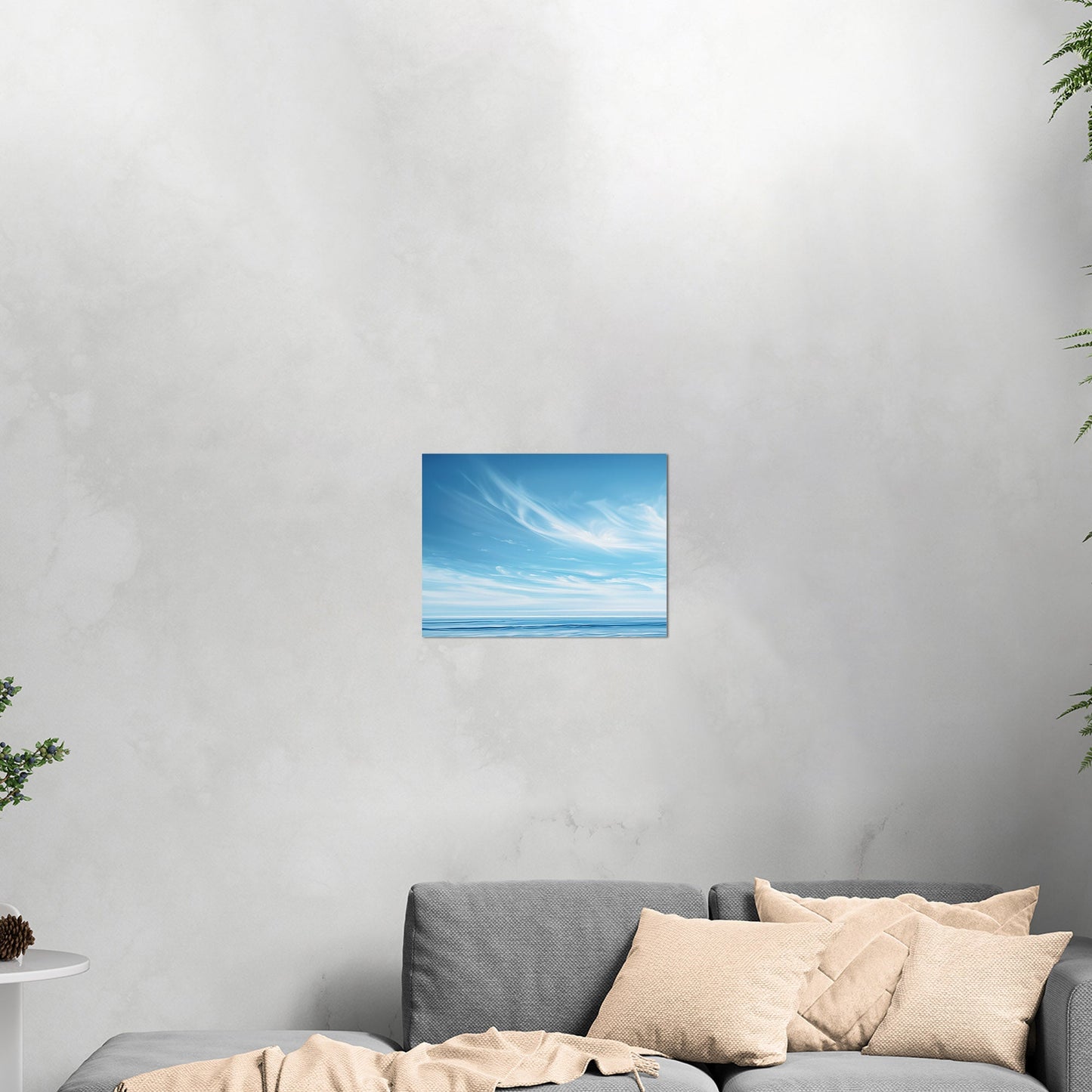 Abstract brush stroke painting of ocean - Modern Serenity