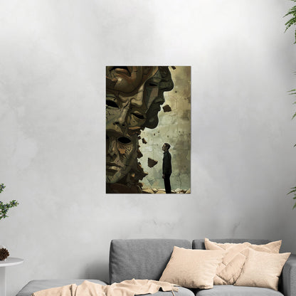 Wall art featuring man breaking through beliefs - Resilient Rebel