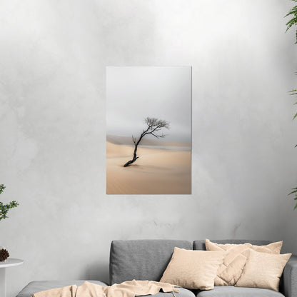 Solitary Photorealistic Tree in the Desert - Skeleton on the Desert Coast