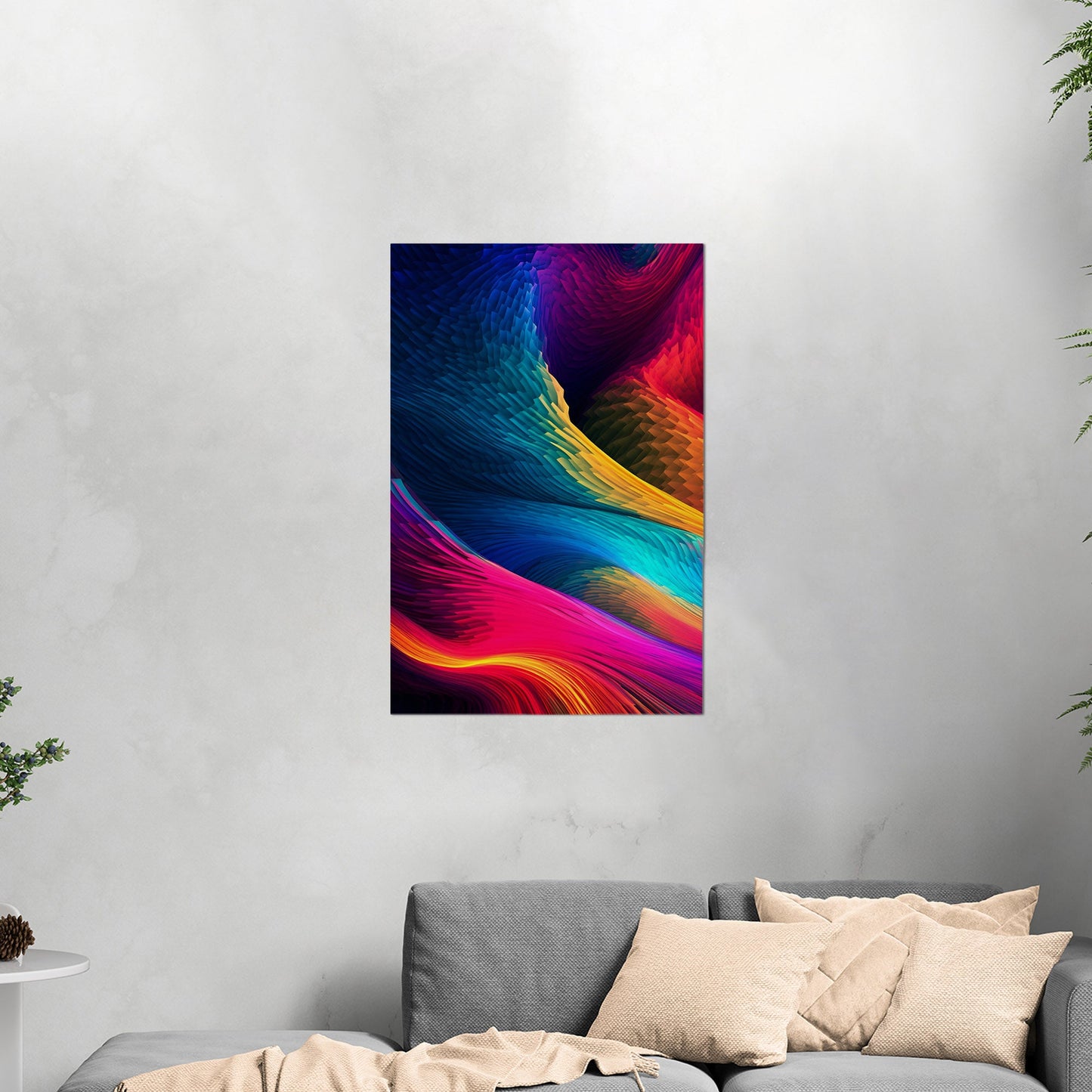 Colorful Digital Art Render - Electric Rainbow Ripples