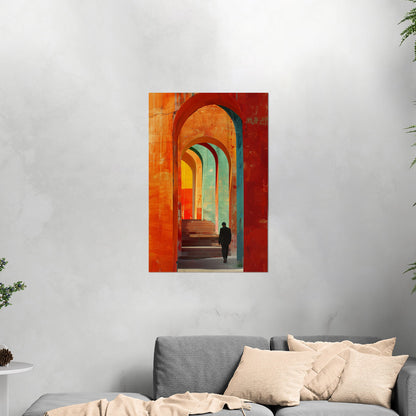 Impressionistic Painting of Archwayed Steps - Maze of Old