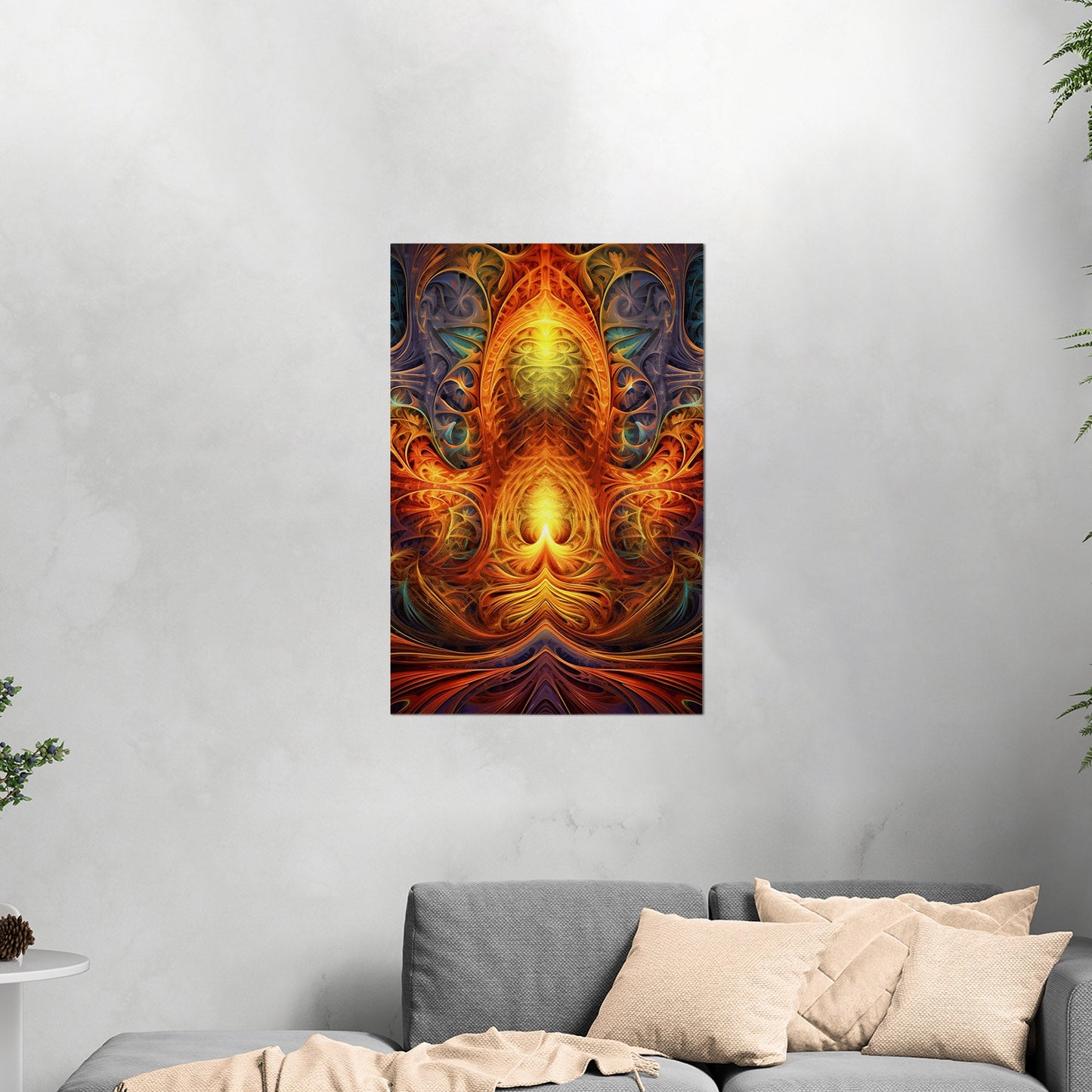 Symmetrical Fractal Painting - Vibrant Infinite Complexity