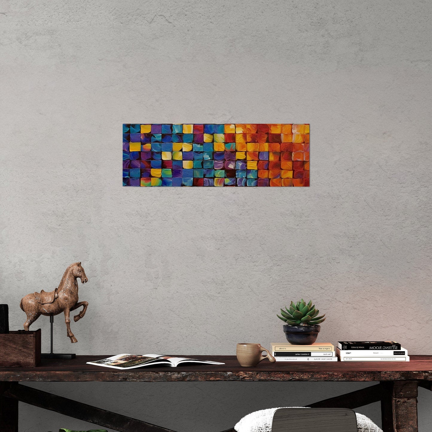 Colorful abstract squares textured painting - Formation Function