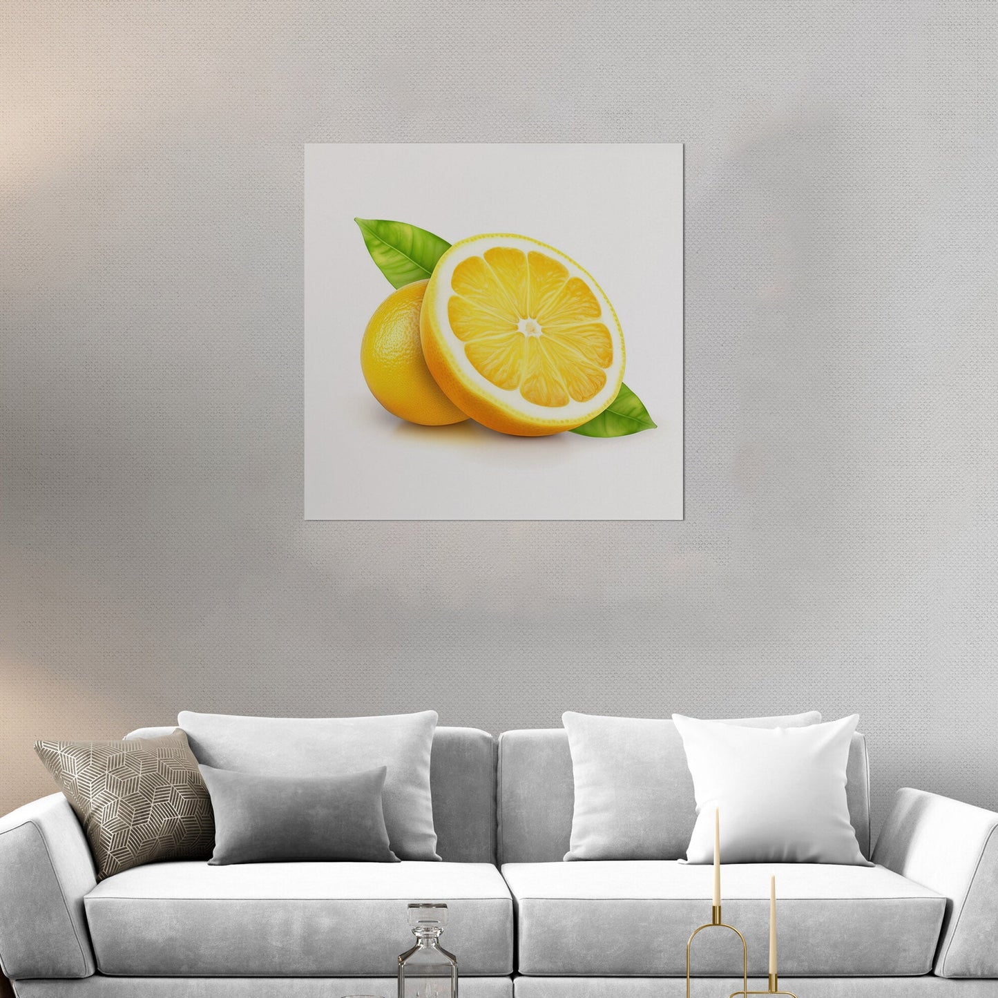 Still Life of Cut Open Lemon on White Background - Sour Citrus Summer Delight