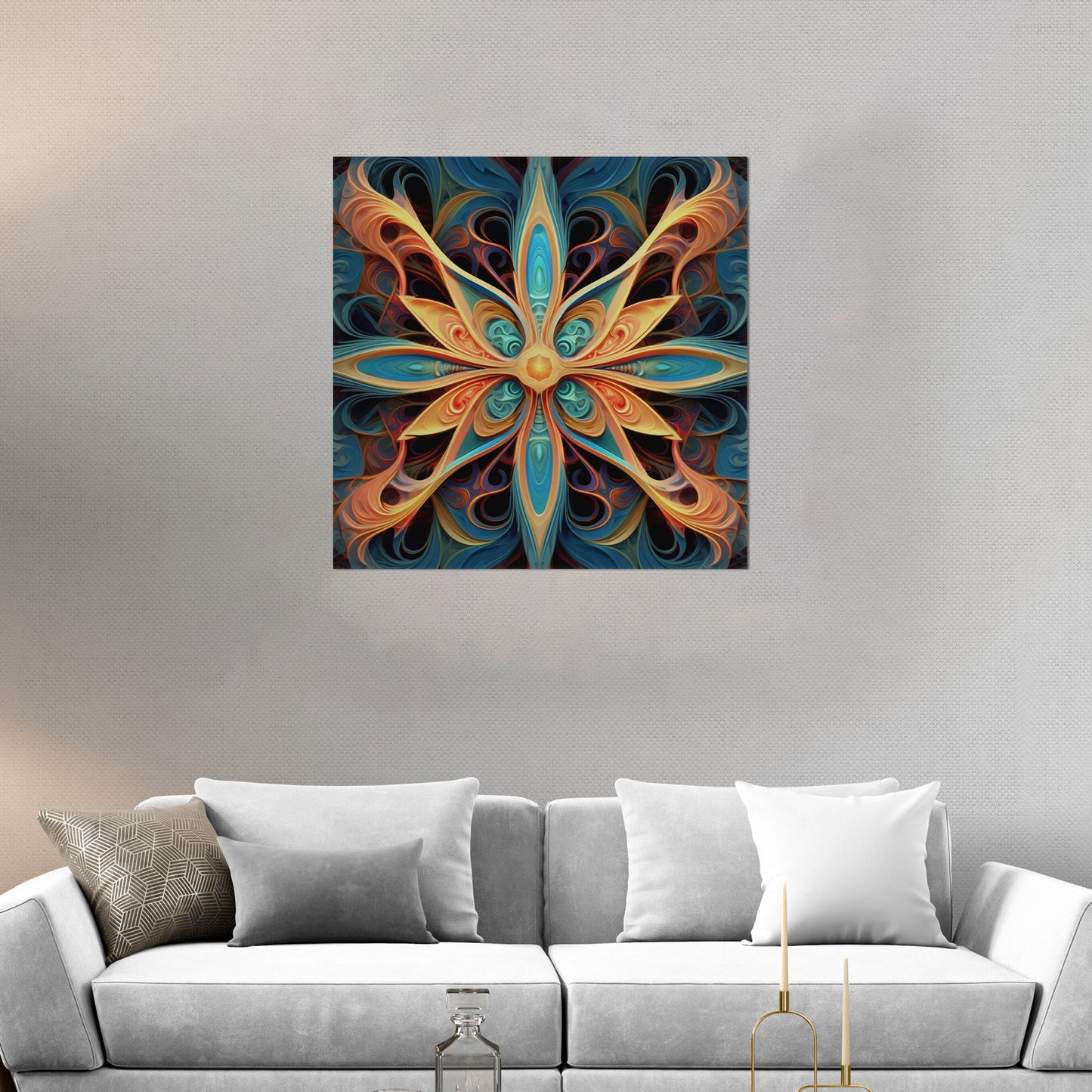 3D fractal symmetrical abstract painting - Enigmatic Recursive Symphony