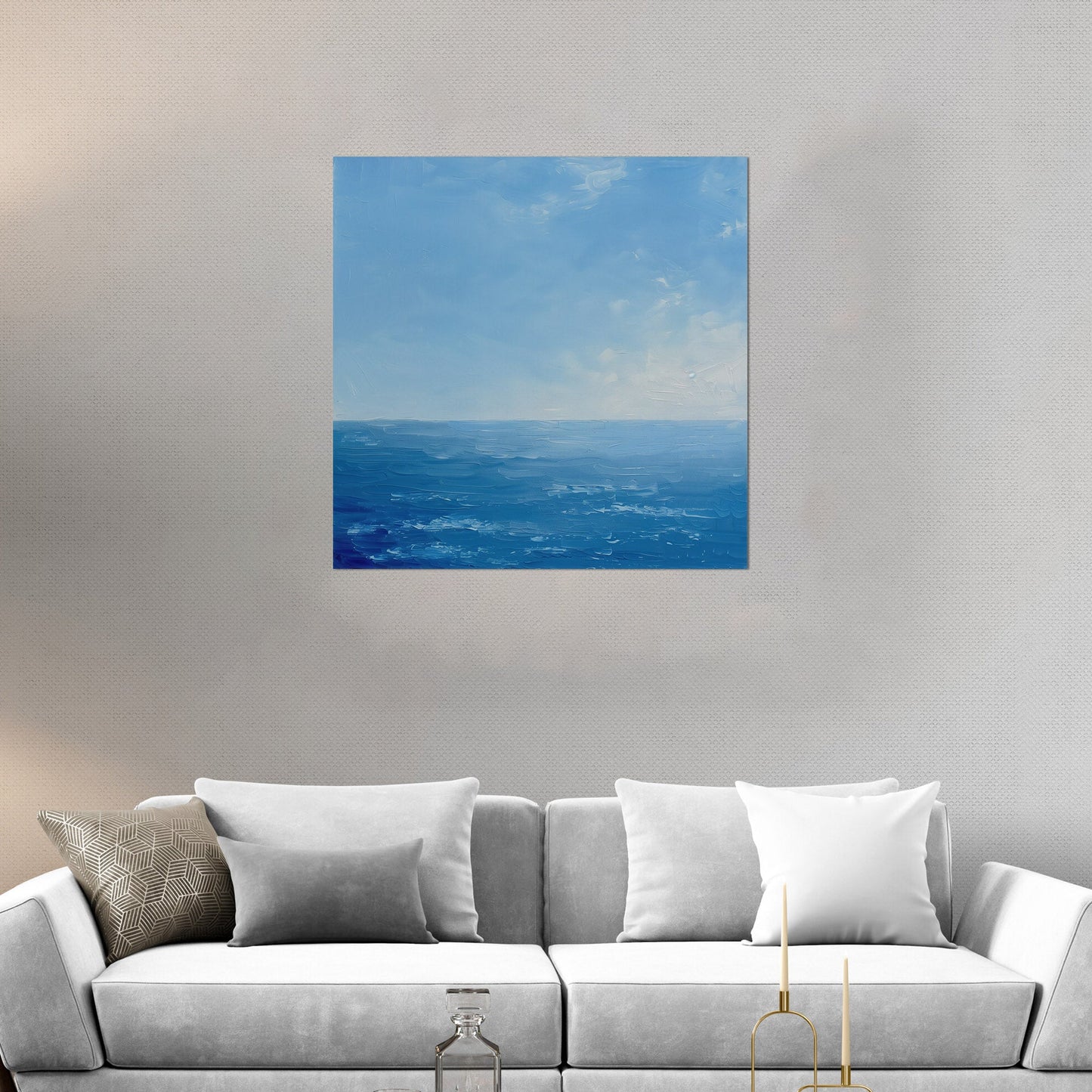 Tranquil ocean and blue skies - Ethereal Horizon