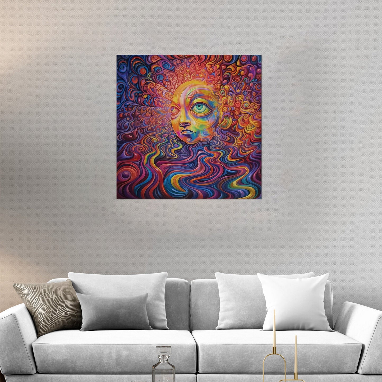 Psychedelic Portrait of an Enlightened Being - Vibrant Cosmic Revolution