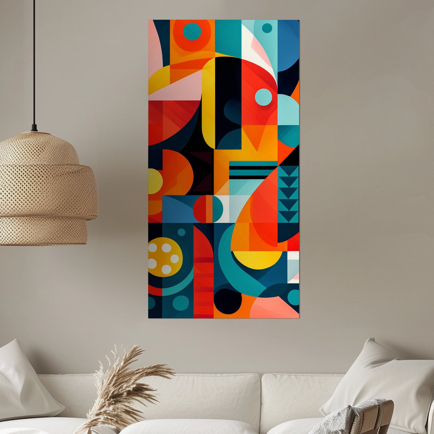 60's Era Modern Geometric Abstract Art - Vivid Prism