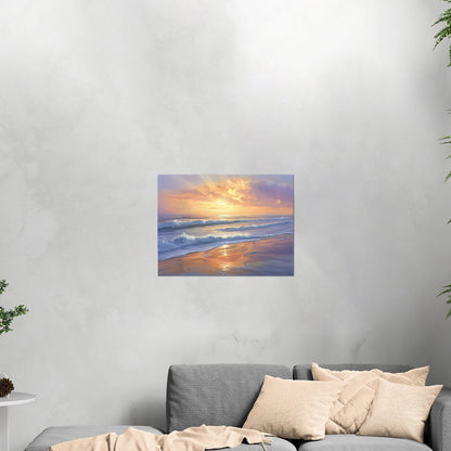 Tranquil coastal sunset - Golden Horizon