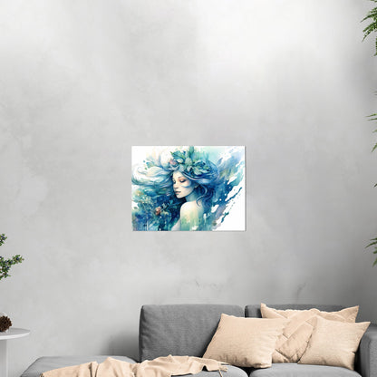 Description: High-quality ethereal watercolor mermaid art - Enchanting Mystical Mermaid