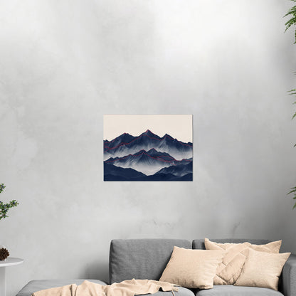 Electric Minimalist Mountain Range - Ethereal Serenity