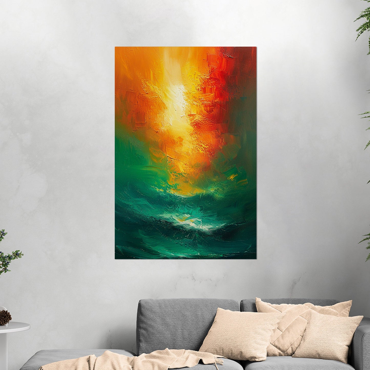 Captivating abstract oil painting incorporating vibrant colors - Harmony of Colors