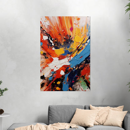 Vibrant abstract with dynamic paint splatters print - Energy Burst