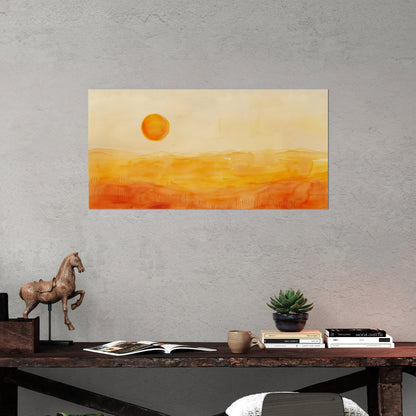 Tranquil desert vista in watercolor - Sunset Serenity