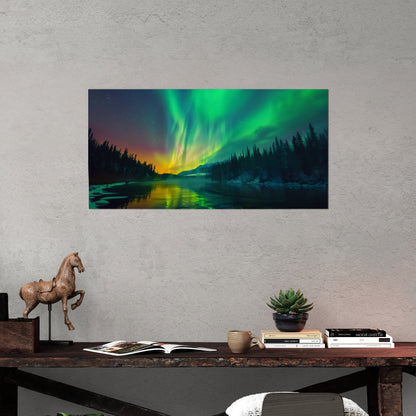 Aurora Borealis fills the sky - Ethereal Glow - Vibrant Dream