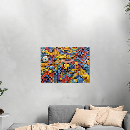 Vibrant, playful mosaic art with intricate details - Whimsical Energy Escape