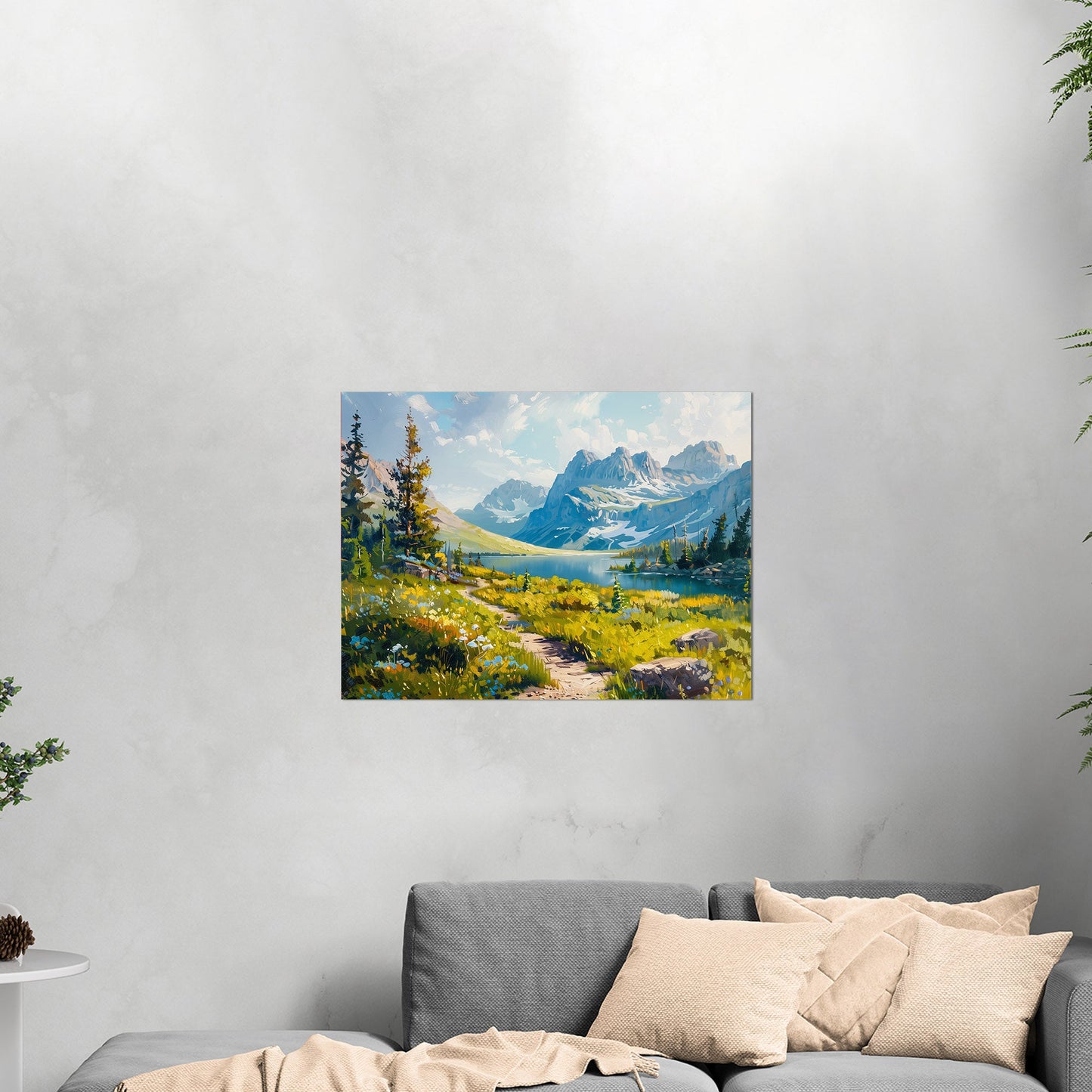 Landscape with Mountains and Stream - Serenity Sunrise