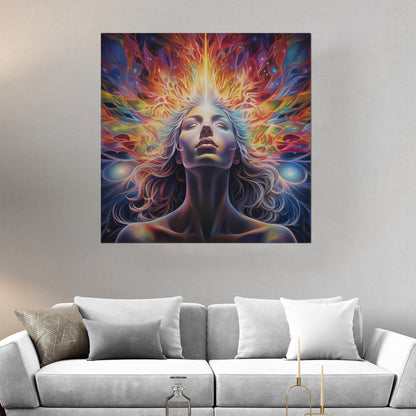 Surreal Psychedelic Portrait of an Enlightened Woman - Cosmic Journey