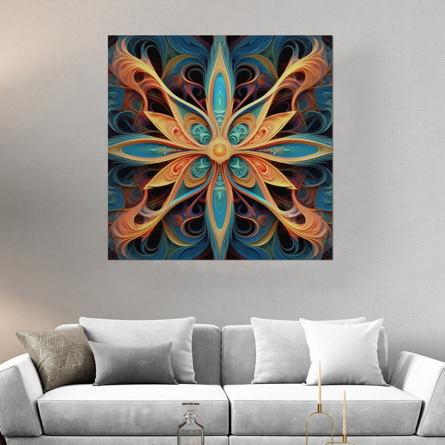 3D fractal symmetrical abstract painting - Enigmatic Recursive Symphony