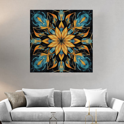 Hypnotic kaleidoscope art with vibrant colors, intricate patterns - Enchanted Kaleidoscope