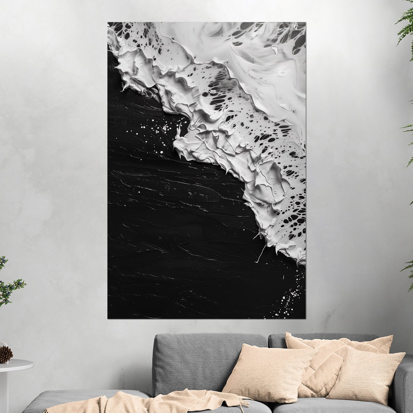 Abstract ocean wave oil painting - Serene Seabed