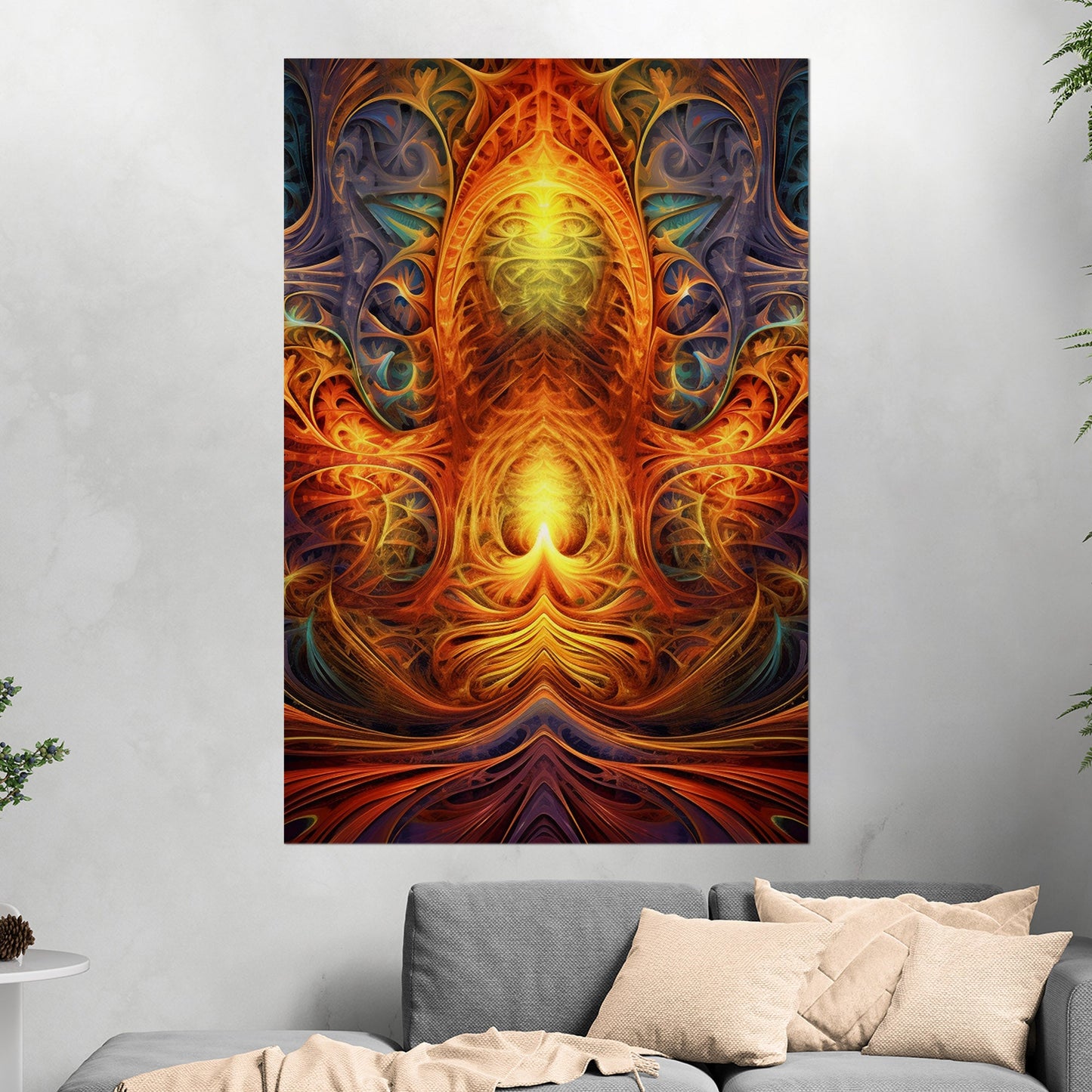 Symmetrical Fractal Painting - Vibrant Infinite Complexity