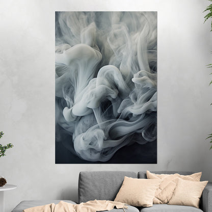 White and Grey Photorealistic Smoke Swirls - Ethereal Swirls