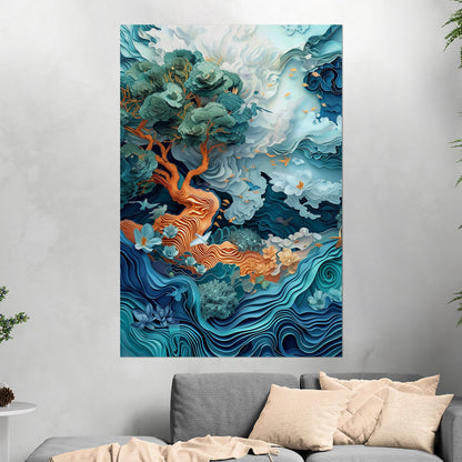 Elevate your space with this sophisticated 3D art - Enchanting Dreamscapes