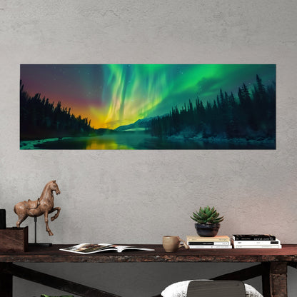 Aurora Borealis fills the sky - Ethereal Glow - Vibrant Dream