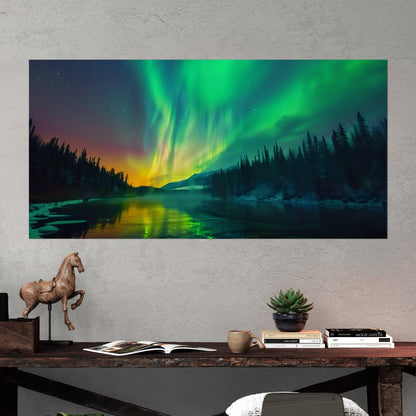 Aurora Borealis fills the sky - Ethereal Glow - Vibrant Dream