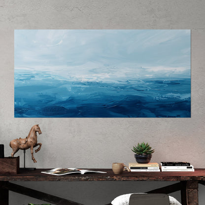 Abstract blue ocean brush strokes - Enigma