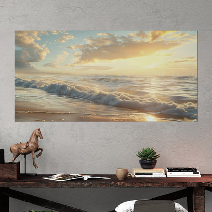 Coastal serenity, beach beauty, tranquility - Sunlit Seashore