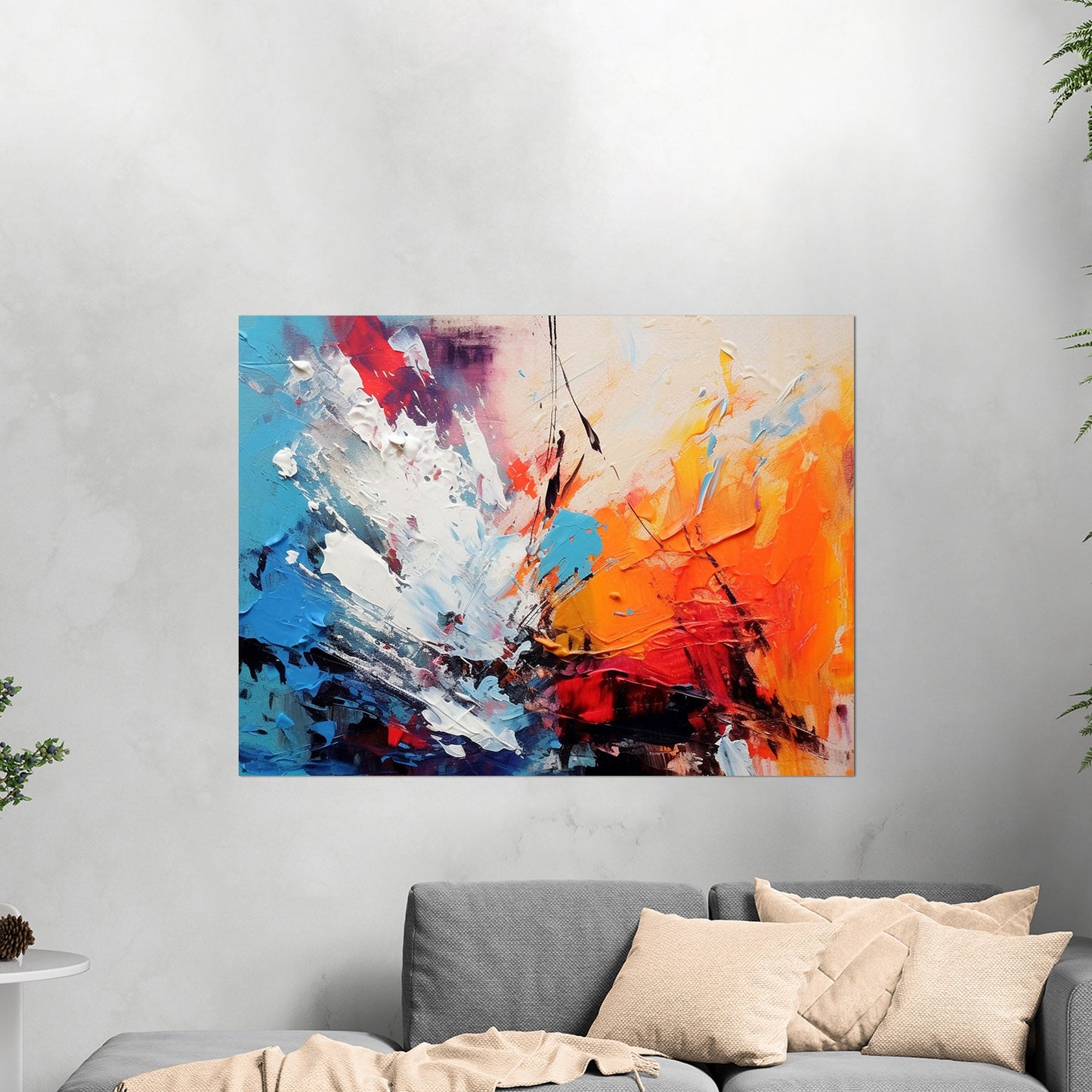 Abstract Texture Oil Painting - Electric Prism Dance