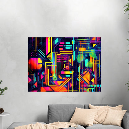 Neon geometric, futuristic, vibrant, abstract - Symphony of Light