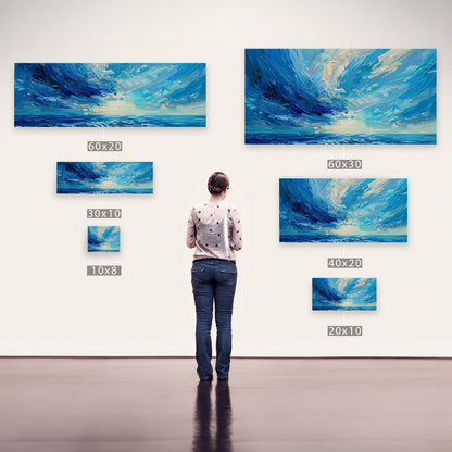 Elevate your space with this mesmerizing - Vibrant Abstract Ocean Brushstroke Art